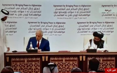 سرانجام بعد از ۱۸ ماه توافقنامه صلح میان آمریکا و طالبان به امضاء رسید